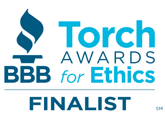 Better Business Bureau finalist for the 2024 Torch Awards for Ethics.